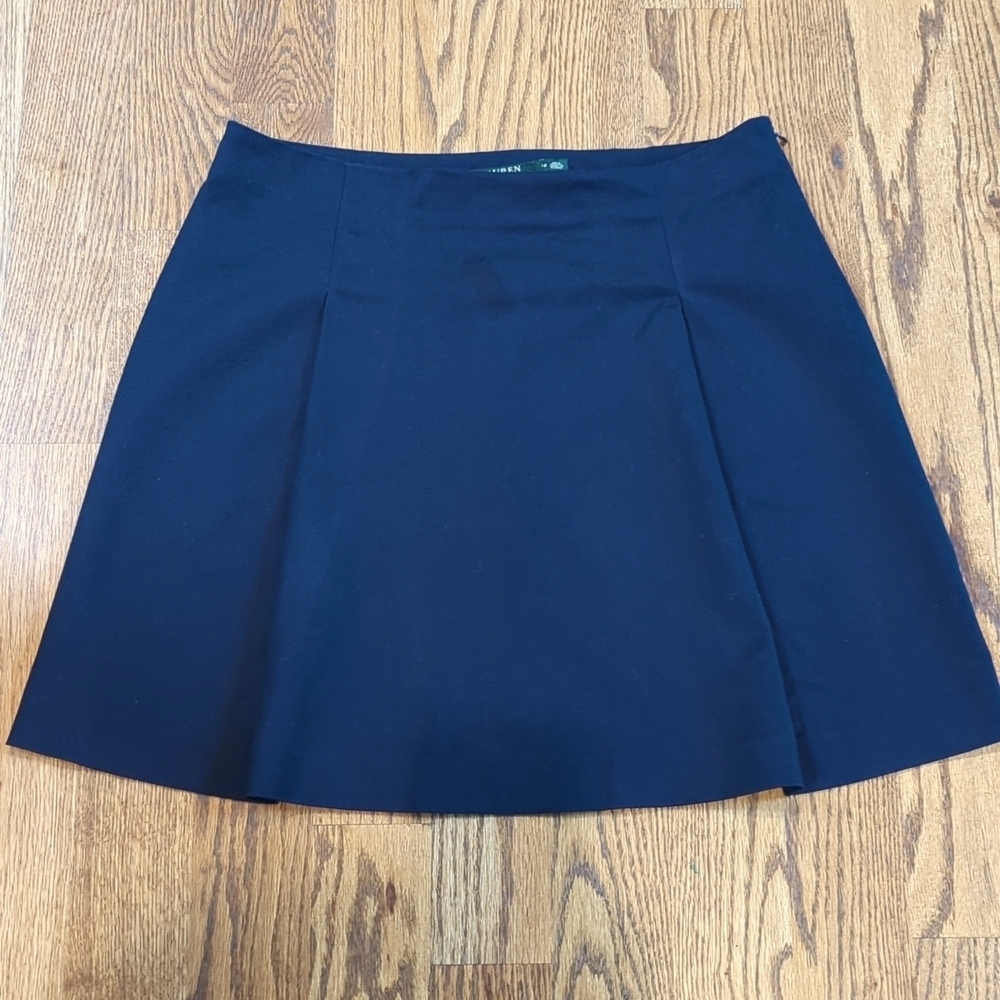 Lauren Ralph Lauren Pleated Skirt Size 12 Navy